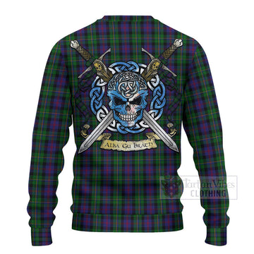 MacCallum (McCallum) Tartan Ugly Sweater with Family Crest Celtic Skull Style