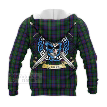 MacCallum (McCallum) Tartan Knitted Hoodie with Family Crest Celtic Skull Style