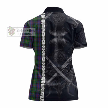 MacCallum (McCallum) Tartan Women's Polo Shirt with Family Crest Cross Sword Thistle Celtic Vibes