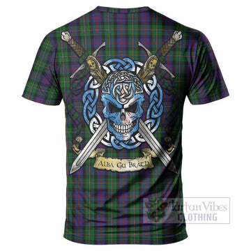 MacCallum (McCallum) Tartan T-Shirt with Family Crest Celtic Skull Style