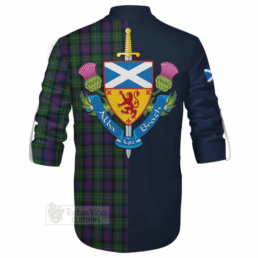 MacCallum (McCallum) Tartan Ghillie Kilt Shirt Alba with Scottish Lion Royal Arm Half Style