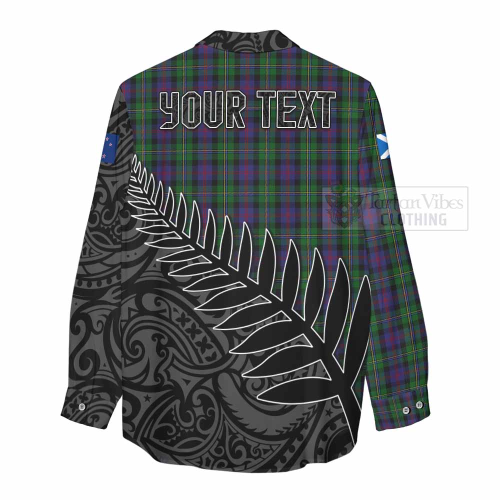 Tartan Vibes Clothing MacCallum (McCallum) Crest Tartan Women's Casual Shirt with New Zealand Silver Fern Half Style