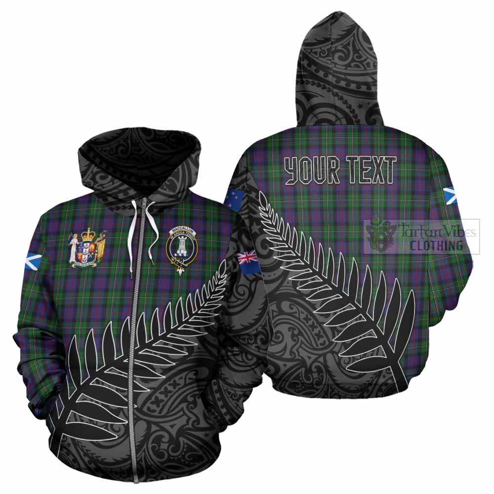 Tartan Vibes Clothing MacCallum (McCallum) Crest Tartan Hoodie with New Zealand Silver Fern Half Style