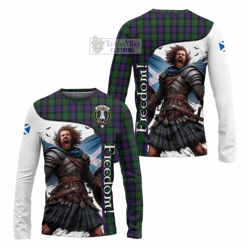 Tartan Vibes Clothing MacCallum (McCallum) Crest Tartan Long Sleeve T-Shirt Inspired by the Freedom of Scottish Warrior