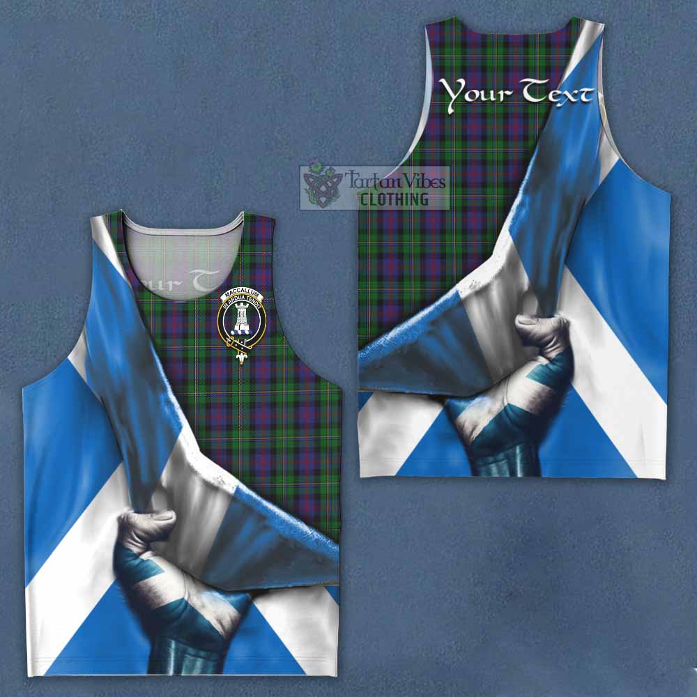 Tartan Vibes Clothing MacCallum (McCallum) Tartan Men's Tank Top with Family Crest Scotland Patriotic Style