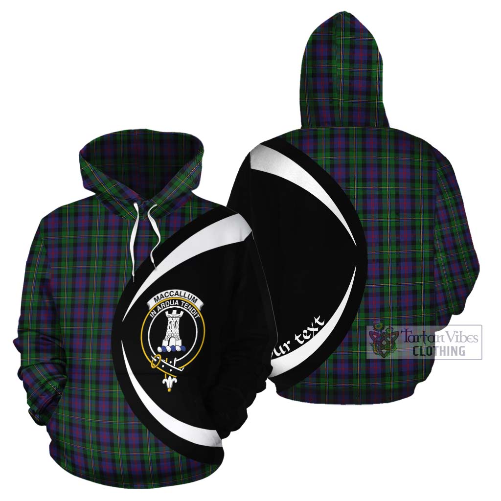 Tartan Vibes Clothing MacCallum (McCallum) Tartan Cotton Hoodie with Family Crest Circle Style