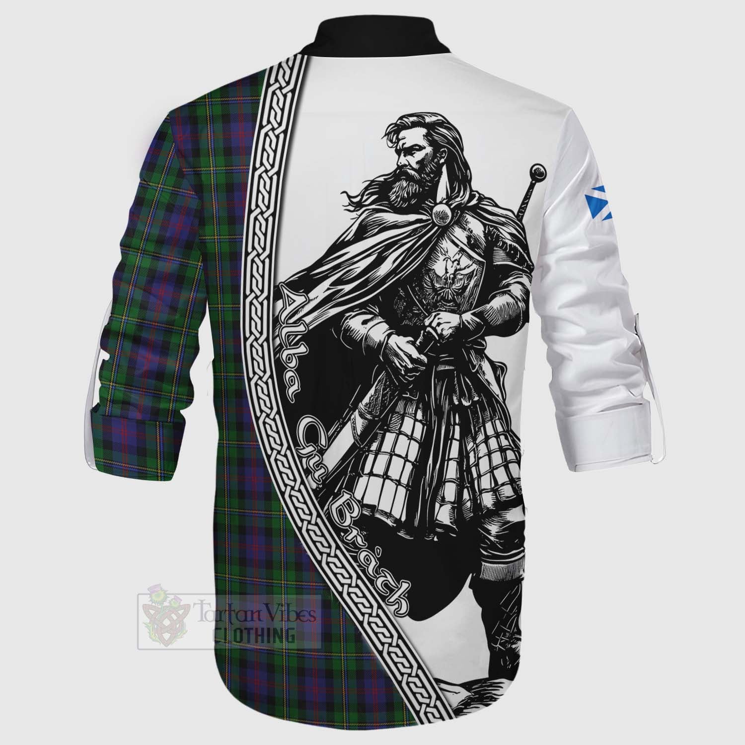 Tartan Vibes Clothing MacCallum (McCallum) Tartan Clan Crest Ghillie Kilt Shirt with Highlander Warrior Celtic Style