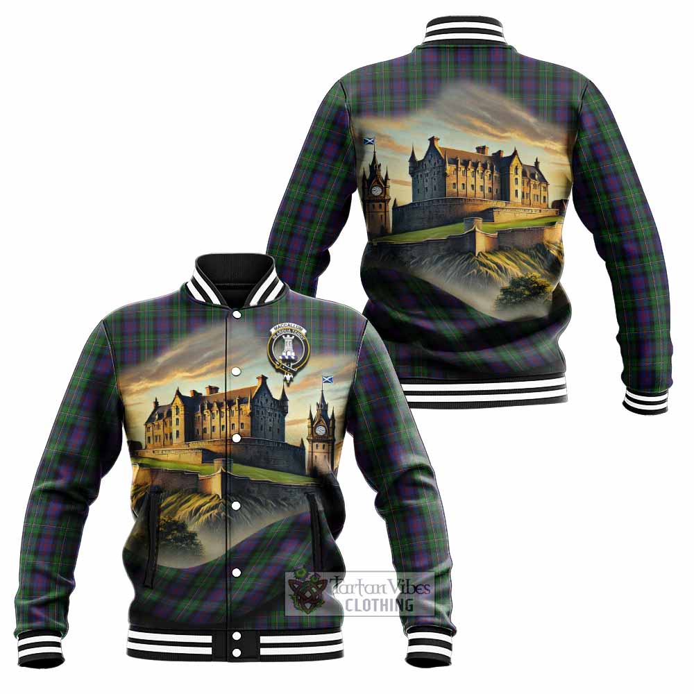 MacCallum (McCallum) Tartan Family Crest Baseball Jacket with Scottish Ancient Castle Style - Tartan Vibes Clothing