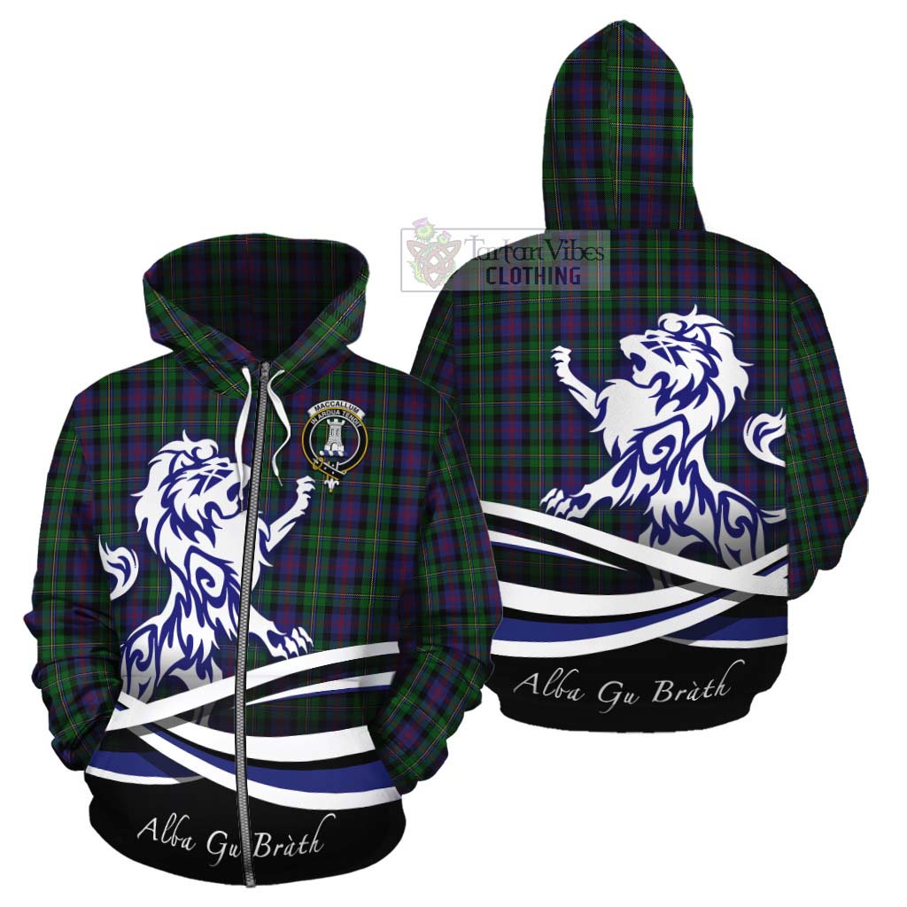 Tartan Vibes Clothing MacCallum (McCallum) Tartan Cotton Hoodie with Alba Gu Brath Regal Lion Emblem