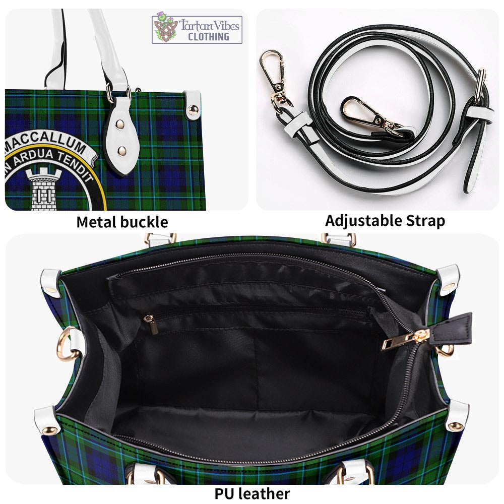 Tartan Vibes Clothing MacCallum Modern Tartan Luxury Leather Handbags with Family Crest