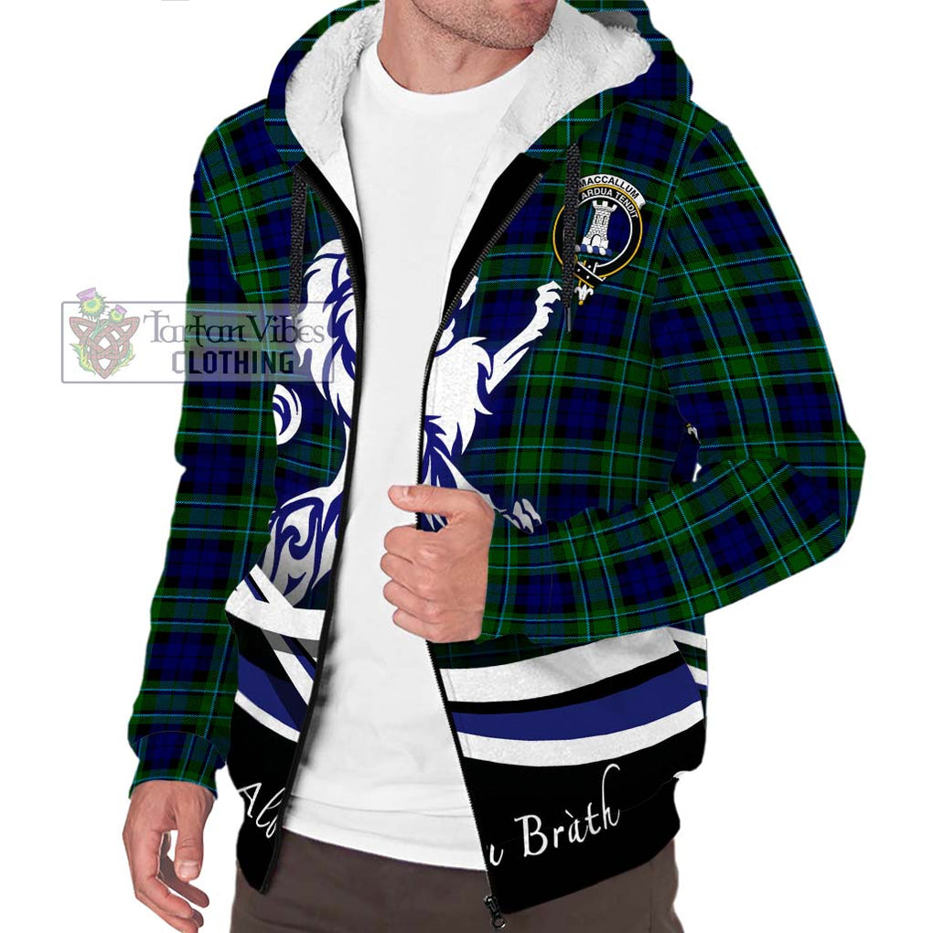 MacCallum Modern Tartan Sherpa Hoodie with Alba Gu Brath Regal Lion Emblem Unisex S - Tartanvibesclothing Shop