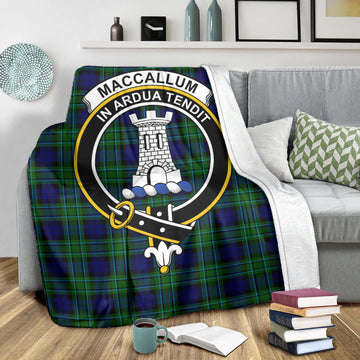 MacCallum Modern Tartan Blanket with Family Crest