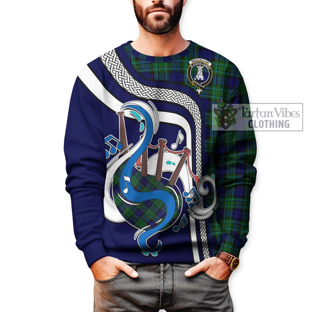 Tartan Vibes Clothing MacCallum Modern Tartan Sweatshirt with Epic Bagpipe Style