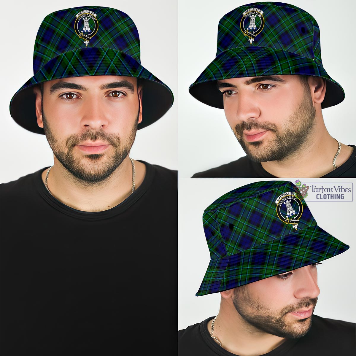 Tartan Vibes Clothing MacCallum Modern Tartan Bucket Hat with Family Crest