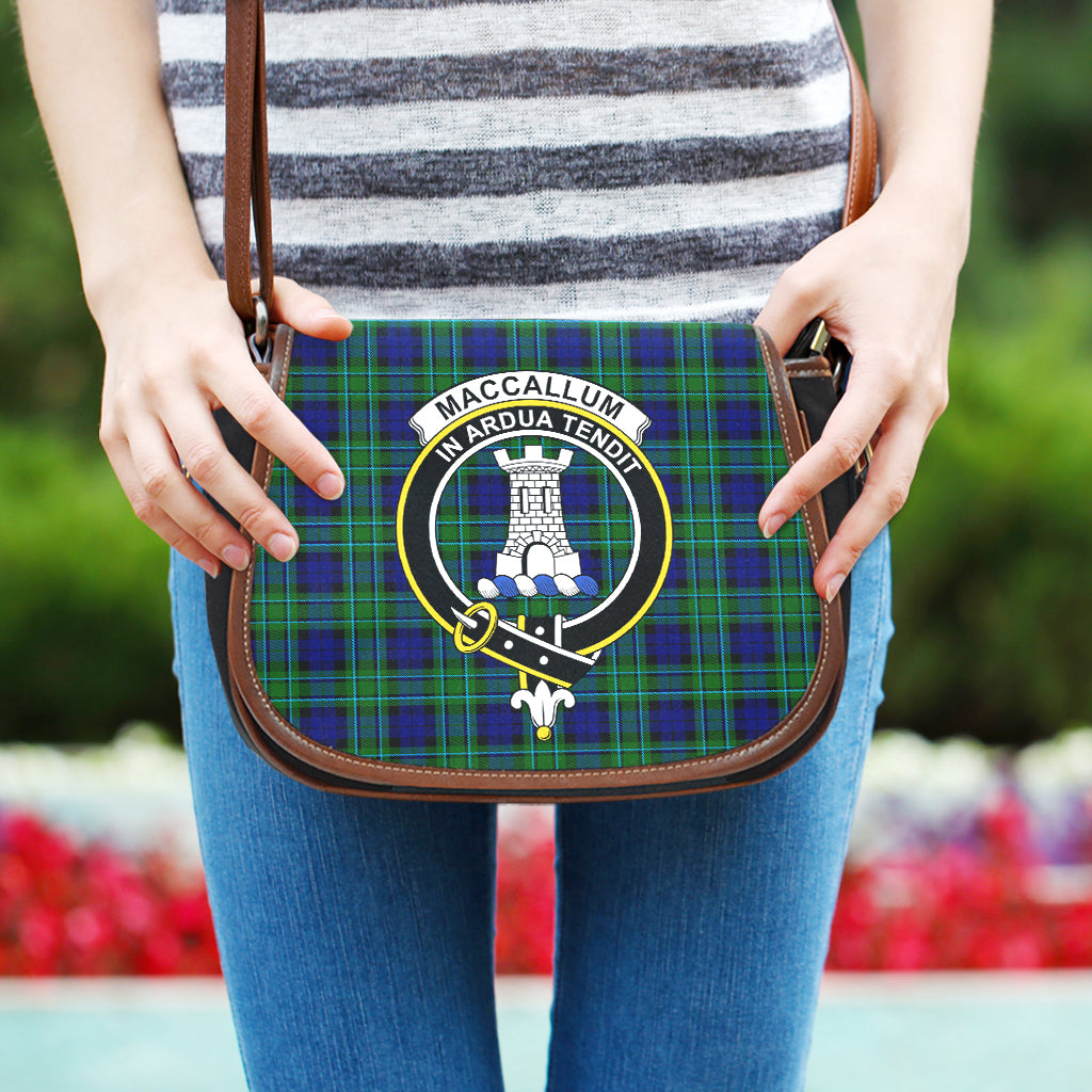 MacCallum Modern Tartan Saddle Bag with Family Crest One Size - Tartan Vibes Clothing