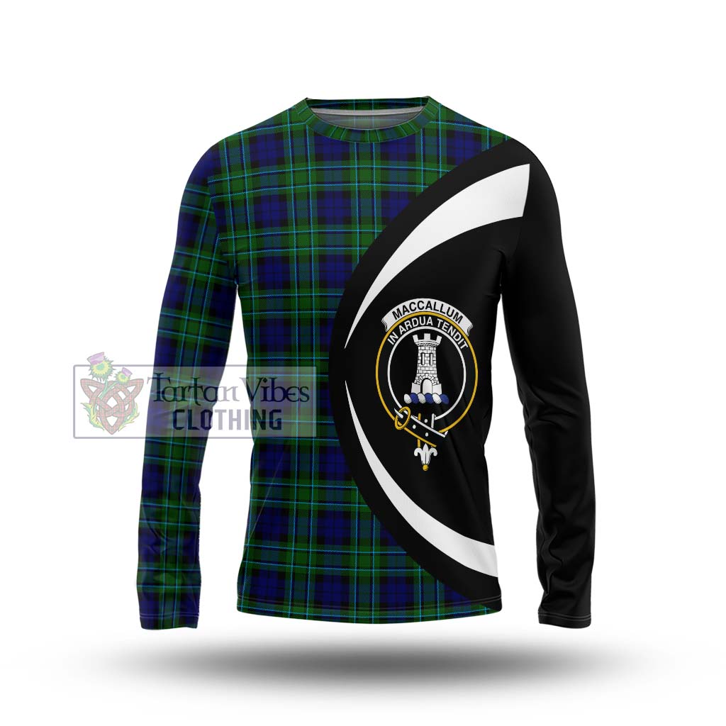 MacCallum Modern Tartan Long Sleeve T-Shirt with Family Crest Circle Style Unisex - Tartan Vibes Clothing