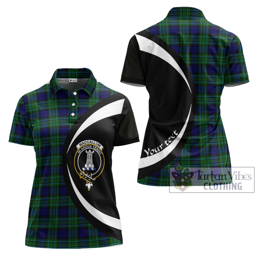 Tartan Vibes Clothing MacCallum Modern Tartan Women's Polo Shirt with Family Crest Circle Style