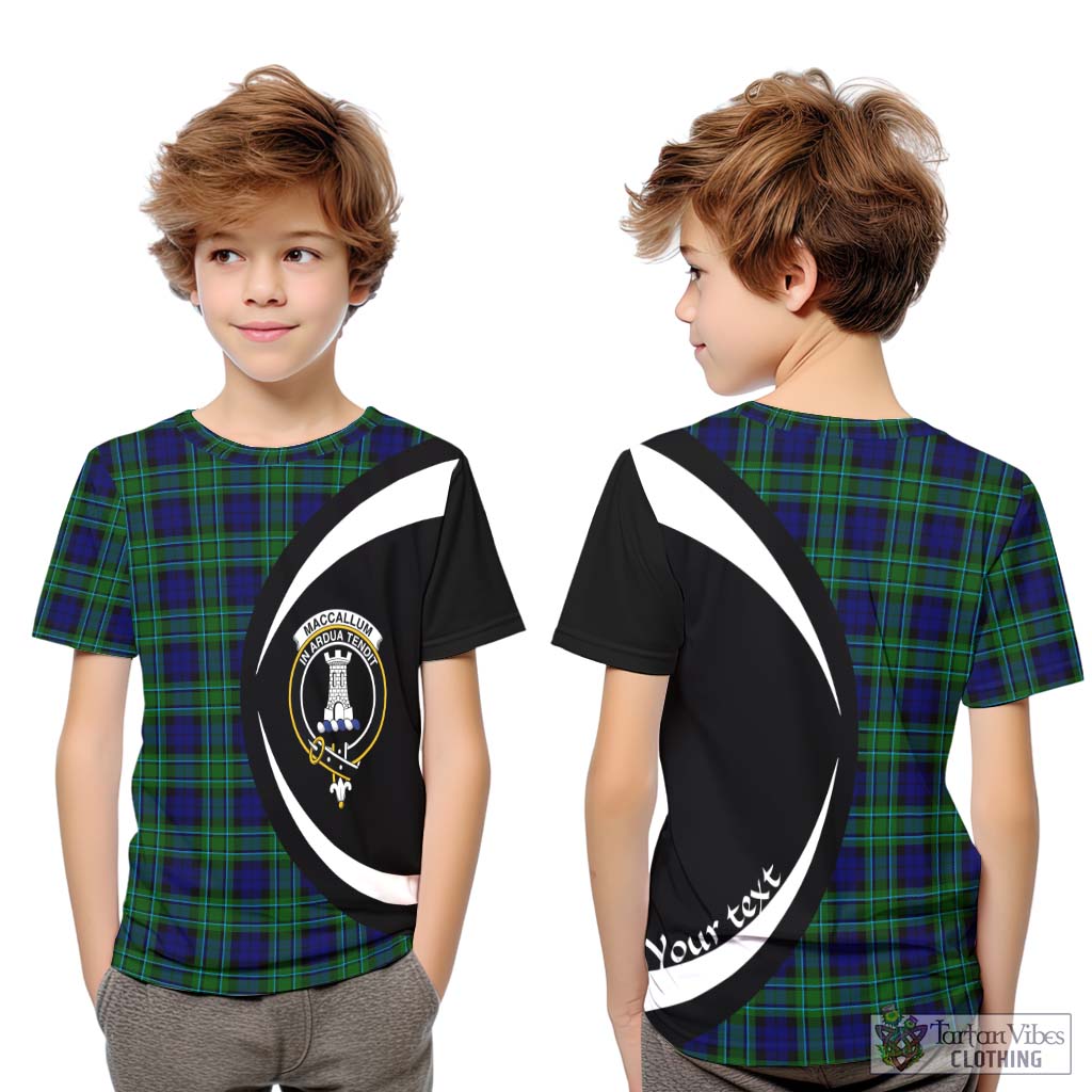 MacCallum Modern Tartan Kid T-Shirt with Family Crest Circle Style Youth XL Size14 - Tartan Vibes Clothing