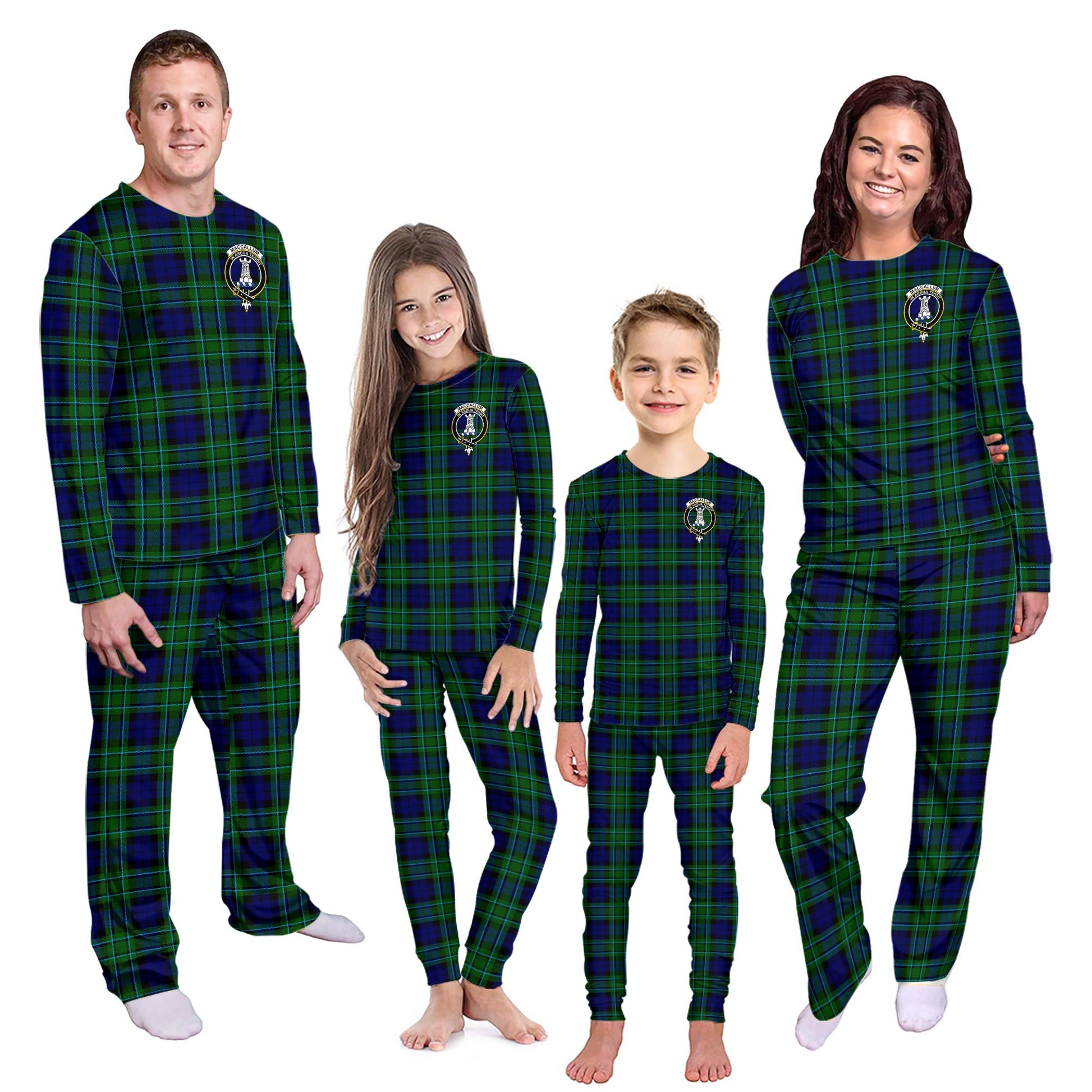 MacCallum Modern Tartan Pajamas Family Set with Family Crest - Tartanvibesclothing