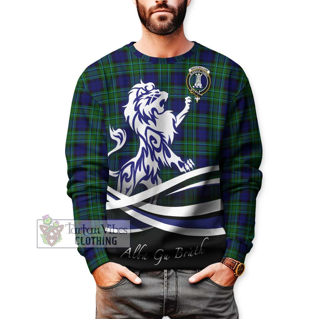 MacCallum Modern Tartan Sweatshirt with Alba Gu Brath Regal Lion Emblem Unisex - Tartanvibesclothing Shop