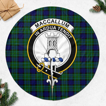 MacCallum Modern Tartan Christmas Tree Skirt with Family Crest