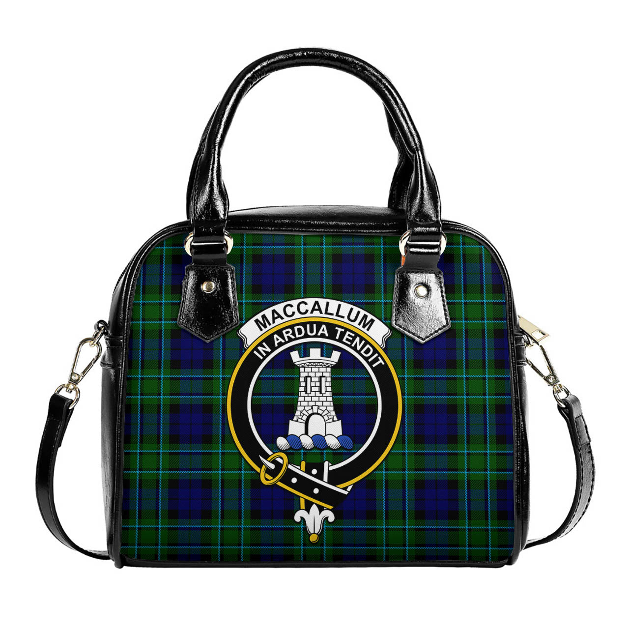 MacCallum Modern Tartan Shoulder Handbags with Family Crest One Size 6*25*22 cm - Tartanvibesclothing