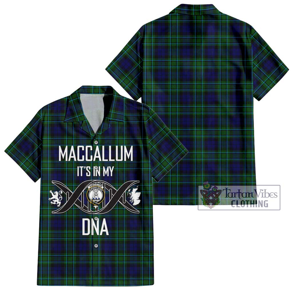 MacCallum Modern Tartan Short Sleeve Button Shirt with Family Crest DNA In Me Style Kid - Tartanvibesclothing Shop