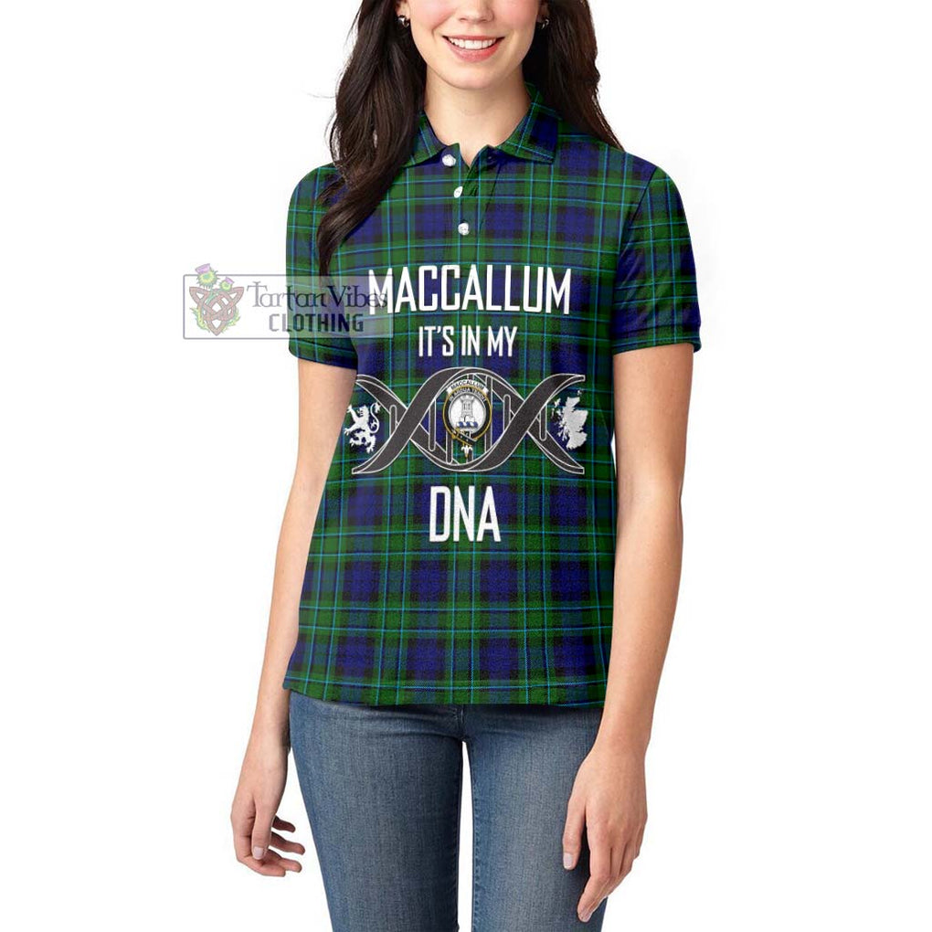 MacCallum Modern Tartan Women's Polo Shirt with Family Crest DNA In Me Style Women - Tartanvibesclothing Shop