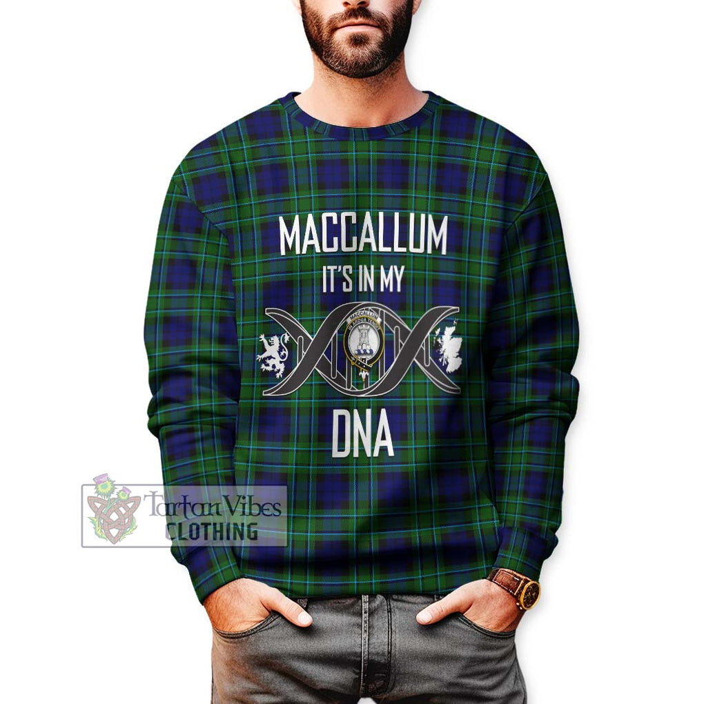 MacCallum Modern Tartan Sweatshirt with Family Crest DNA In Me Style Unisex - Tartanvibesclothing Shop