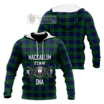 MacCallum Modern Tartan Knitted Hoodie with Family Crest DNA In Me Style