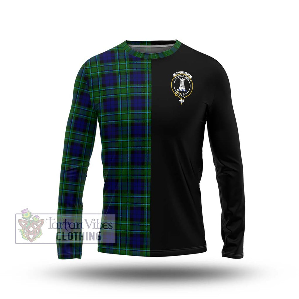 MacCallum Modern Tartan Long Sleeve T-Shirt with Family Crest and Half Of Me Style Unisex - Tartanvibesclothing Shop