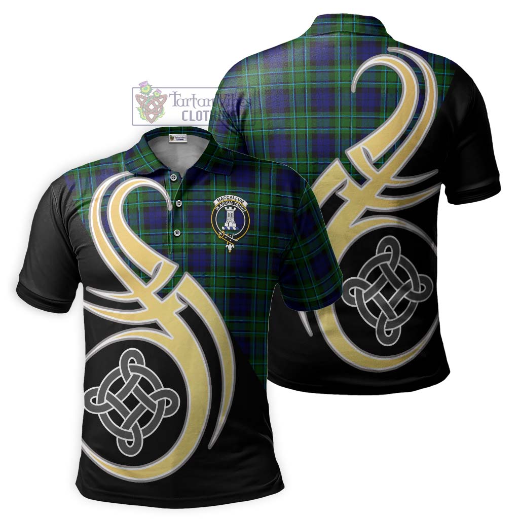 Tartan Vibes Clothing MacCallum Modern Tartan Polo Shirt with Family Crest and Celtic Symbol Style