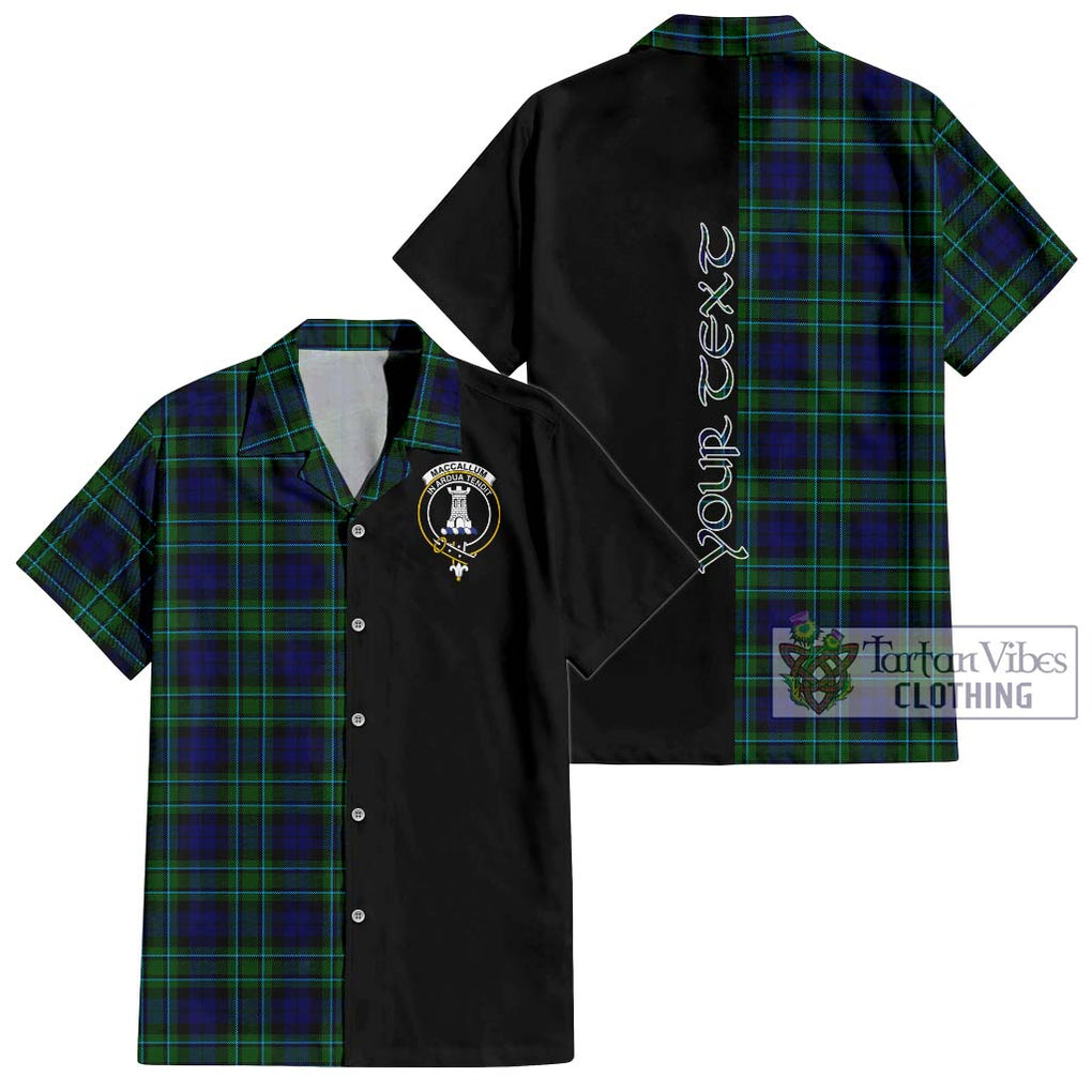 MacCallum Modern Tartan Short Sleeve Button Shirt with Family Crest and Half Of Me Style Kid - Tartanvibesclothing Shop