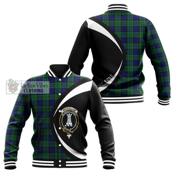 MacCallum Modern Tartan Baseball Jacket with Family Crest Circle Style