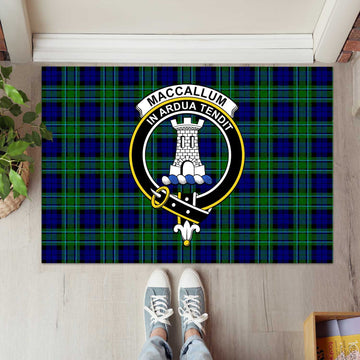 MacCallum Modern Tartan Door Mat with Family Crest