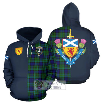 MacCallum Modern Tartan Hoodie Alba with Scottish Lion Royal Arm Half Style