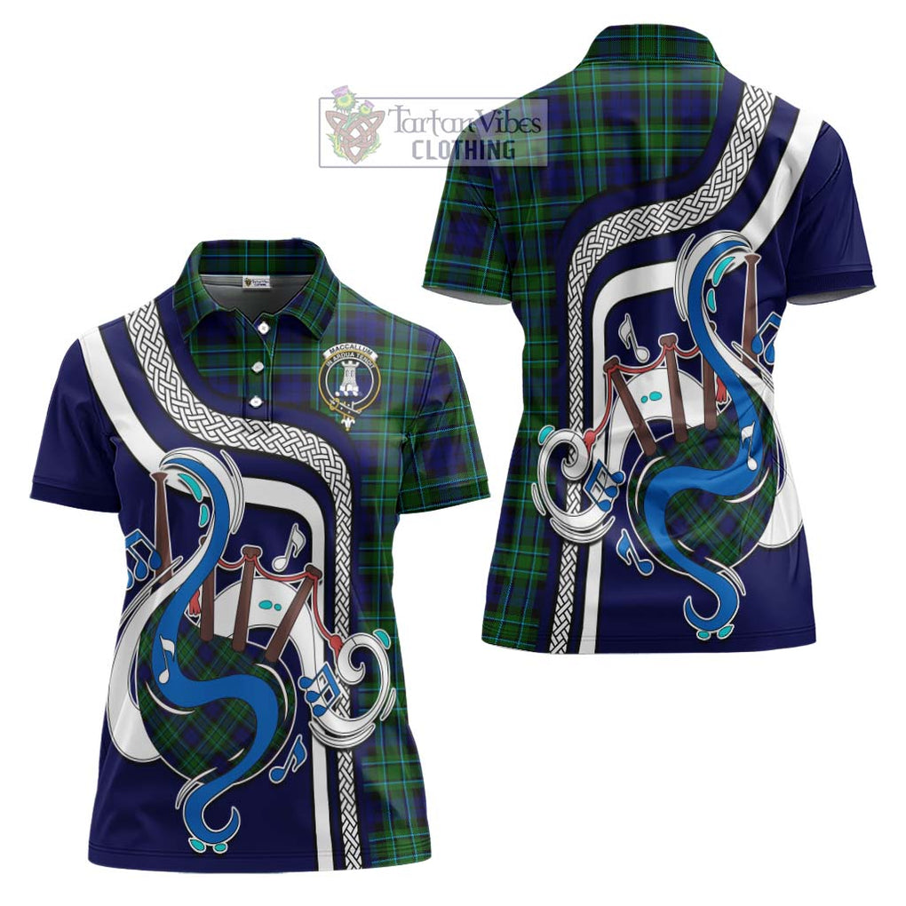 MacCallum Modern Tartan Women's Polo Shirt with Epic Bagpipe Style Women - Tartanvibesclothing Shop