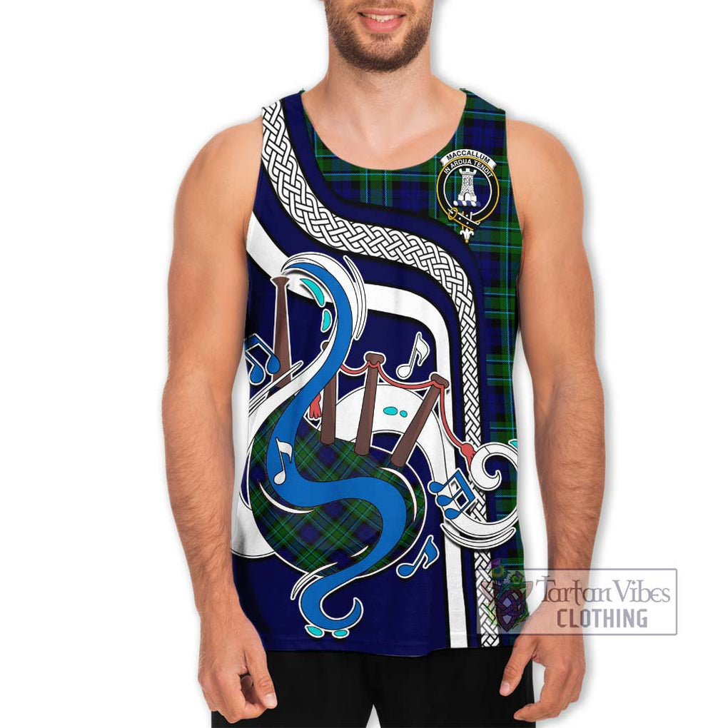 MacCallum Modern Tartan Men's Tank Top with Epic Bagpipe Style Men - Tartanvibesclothing Shop