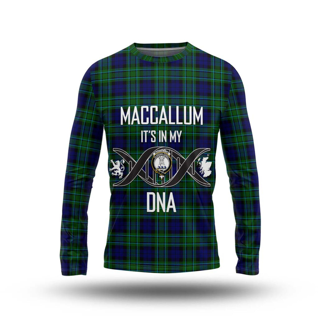 MacCallum Modern Tartan Long Sleeve T-Shirt with Family Crest DNA In Me Style Unisex - Tartanvibesclothing Shop