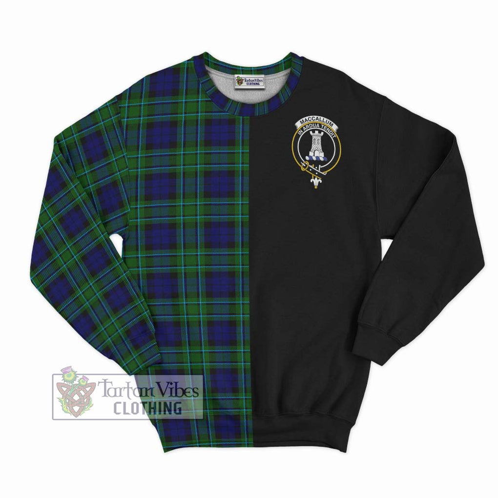 MacCallum Modern Tartan Sweatshirt with Family Crest and Half Of Me Style - Tartanvibesclothing Shop