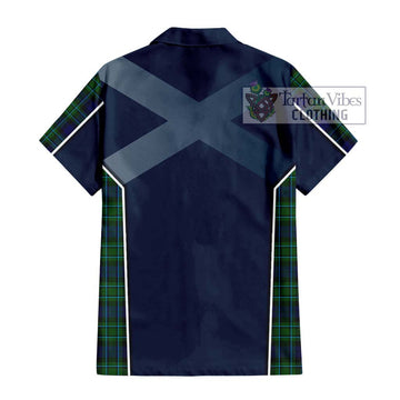 MacCallum Modern Tartan Short Sleeve Button Shirt with Family Crest and Lion Rampant Vibes Sport Style