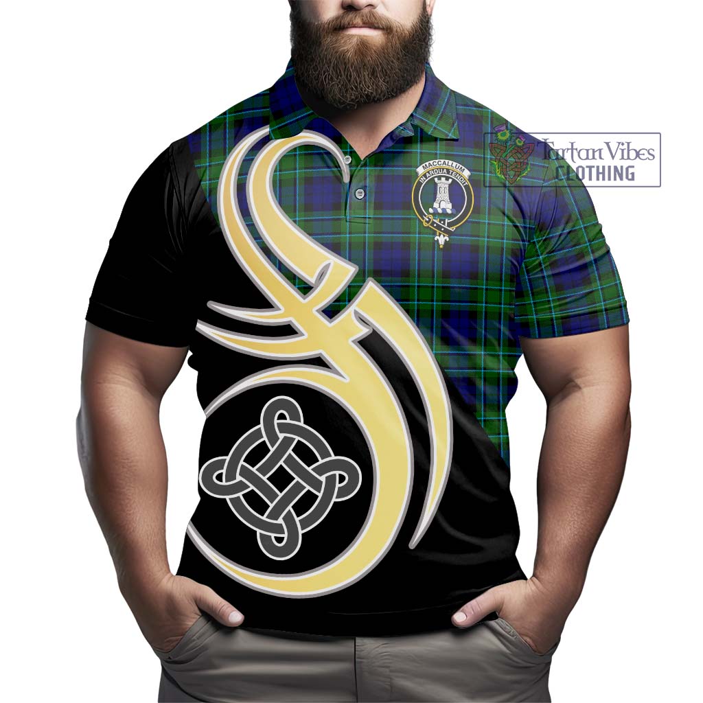 Tartan Vibes Clothing MacCallum Modern Tartan Polo Shirt with Family Crest and Celtic Symbol Style