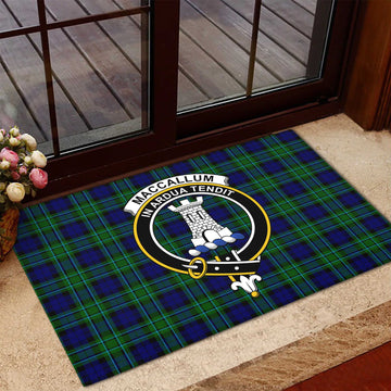 MacCallum Modern Tartan Door Mat with Family Crest