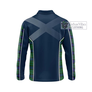 MacCallum Modern Tartan Long Sleeve Polo Shirt with Family Crest and Lion Rampant Vibes Sport Style