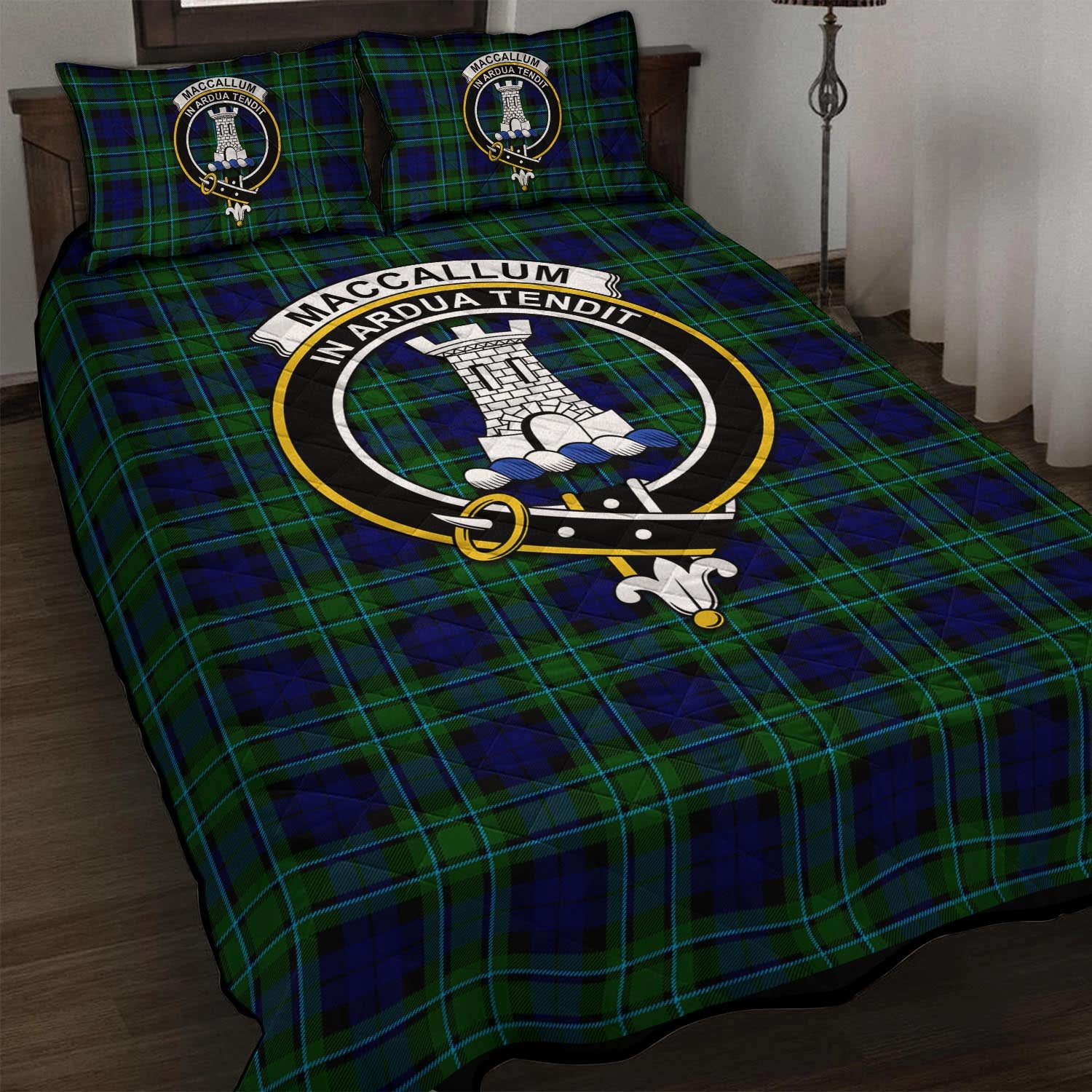 MacCallum Modern Tartan Quilt Bed Set with Family Crest - Tartan Vibes Clothing