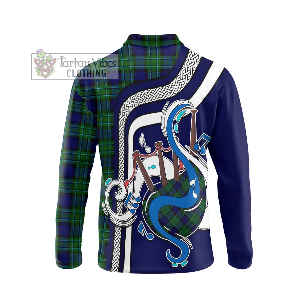 Tartan Vibes Clothing MacCallum Modern Tartan Long Sleeve Polo Shirt with Epic Bagpipe Style