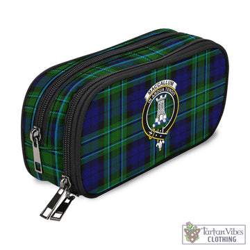 MacCallum Modern Tartan Pen and Pencil Case with Family Crest