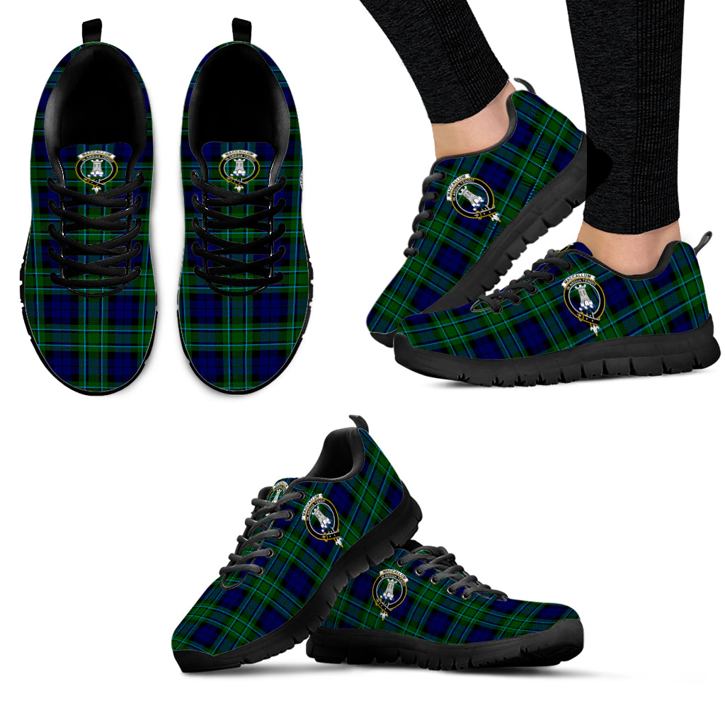 MacCallum Modern Tartan Sneakers with Family Crest - Tartan Vibes Clothing