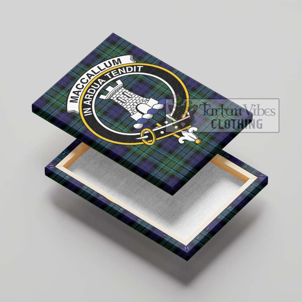 MacCallum Modern Tartan Canvas Print Wall Art with Family Crest - Tartan Vibes Clothing