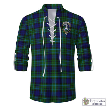 MacCallum Modern Tartan Men's Scottish Traditional Jacobite Ghillie Kilt Shirt with Family Crest